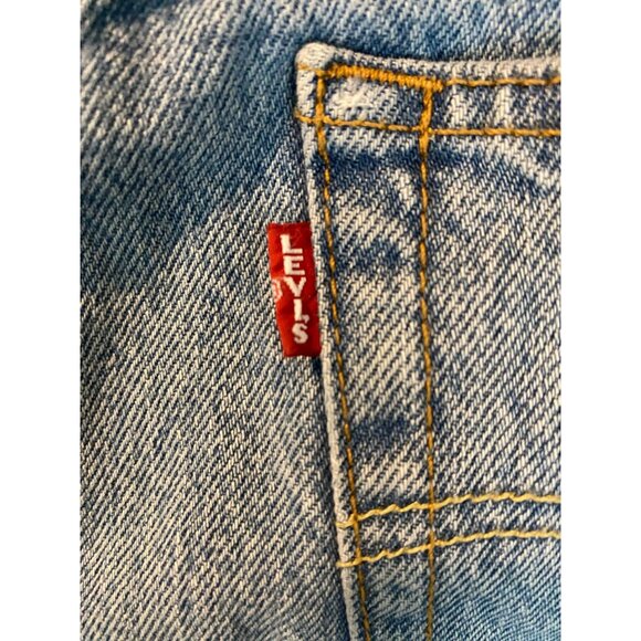 Levis 501 S Premium Big E Jeans 28x28 Button Fly Blue Denim Ripped Skinny - Picture 4 of 12